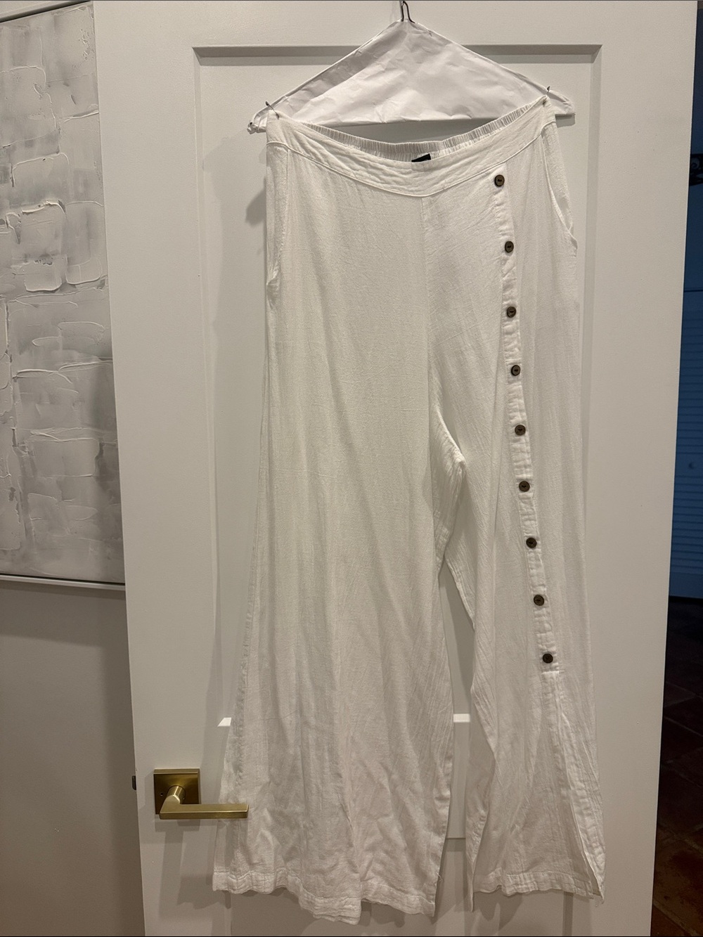 Zara White Maxi Skirt with Side Button Detail